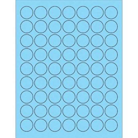 Box Partners Box Partners LL191BE 1 in. Fluorescent Pastel Blue Circle Laser Labels - Pack of 6300 LL191BE